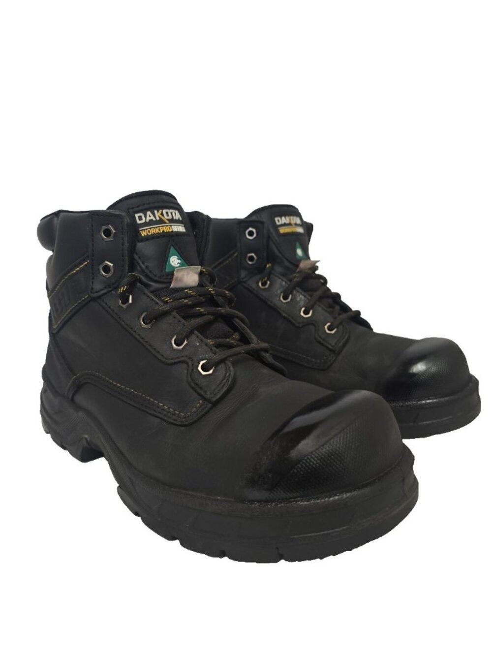Dakota Men's 6'' 877 Steel Toe Steel Plate Work Boots Black Leather Size 10M